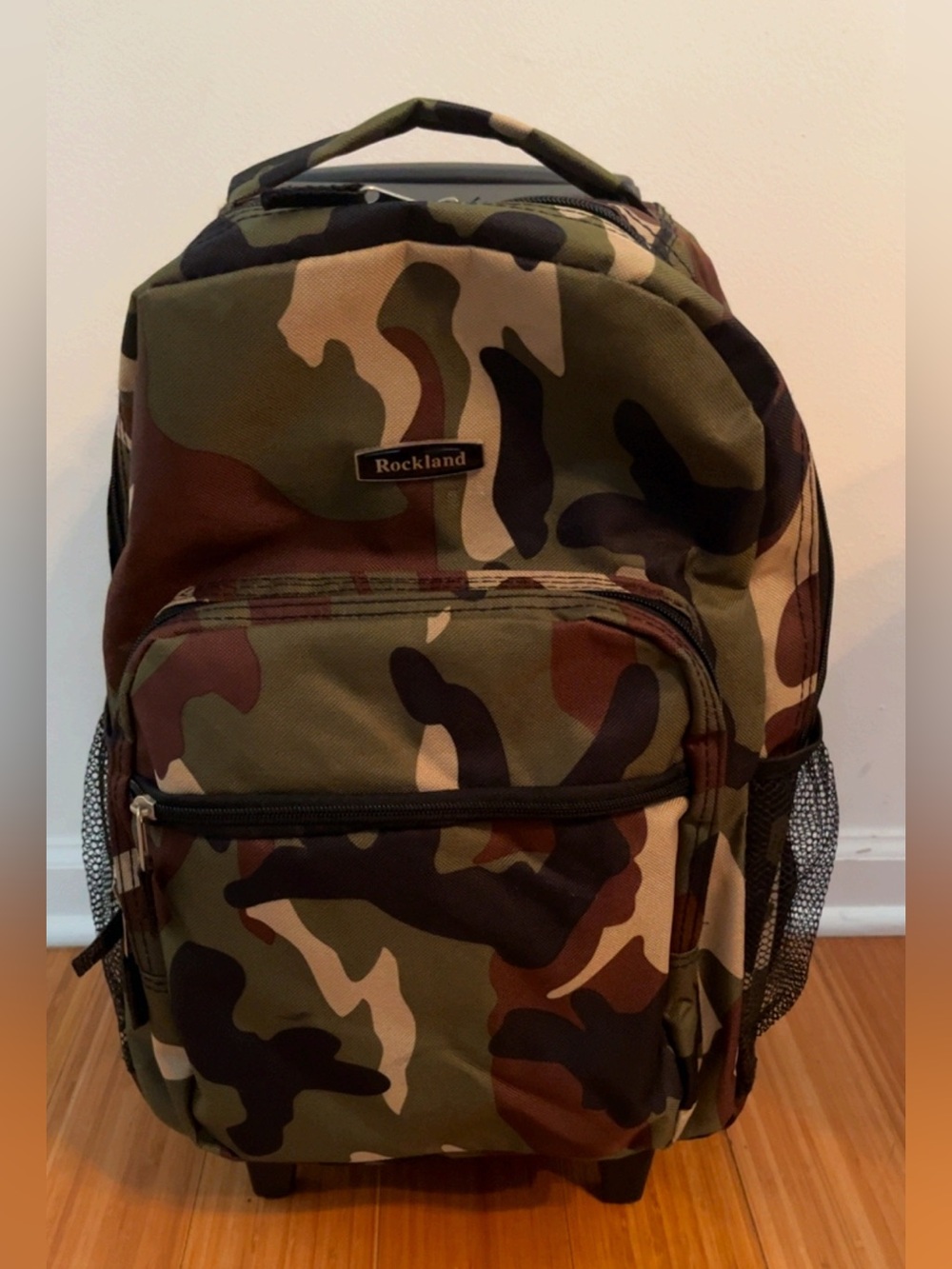Rockland Camo Rolling Backpack Wheeled Travel School Bag